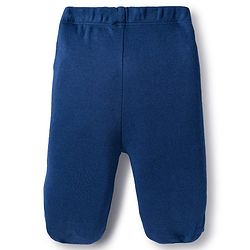 Babyhug Cotton Knit Bootie Leggings with Stripes & Animal Print Pack of 3 - Navy Blue & Yellow
