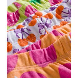 Babyhug Cotton Knit Footed Bootie Leggings with Fruits Print Pack of 3 - Light Green White & Orange