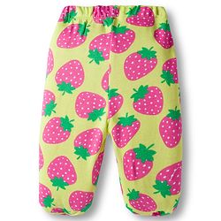Babyhug Cotton Knit Footed Bootie Leggings with Fruits Print Pack of 3 - Light Green White & Orange