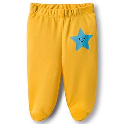Babyhug Cotton Knit Bootie Leggings with Stripes & Star Print Pack of 3 - Red Light Blue & Yellow