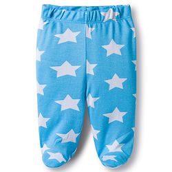 Babyhug Cotton Knit Bootie Leggings with Stripes & Star Print Pack of 3 - Red Light Blue & Yellow