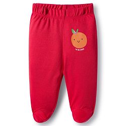 Babyhug Cotton Knit Bootie Leggings with Stripes & Fruits Print Pack of 3 - Red White & Yellow