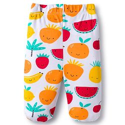 Babyhug Cotton Knit Bootie Leggings with Stripes & Fruits Print Pack of 3 - Red White & Yellow