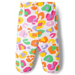 Babyhug Cotton Knit Footed Bootie Leggings with Heart & Polka Dot Print Pack of 3 - Orange Dark Pink & White