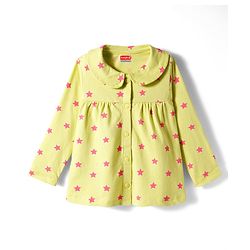 Babyhug Cotton Knit Full Sleeves Front Open Co-ord Night Suit With Star Print - Light Green