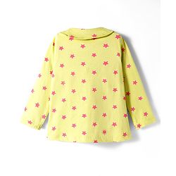 Babyhug Cotton Knit Full Sleeves Front Open Co-ord Night Suit With Star Print - Light Green