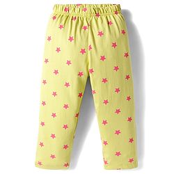Babyhug Cotton Knit Full Sleeves Front Open Co-ord Night Suit With Star Print - Light Green