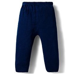 Babyhug Knitted Full Sleeves Sweater Set With Roar Design - Navy Blue
