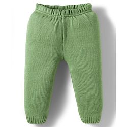 Babyhug Knitted Full Sleeves Sweater Set With Teddy Bear Design - Green