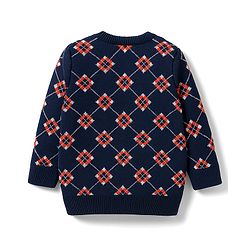Babyhug Knit Full Sleeves Pullover Sweater Set - Navy Blue
