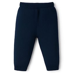 Babyhug Knit Full Sleeves Pullover Sweater Set - Navy Blue