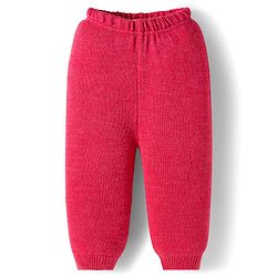 Babyhug Knit Full Sleeves Christmas Theme Printed Sweater Set - Dark Pink