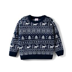 Babyhug Knit Full Sleeves Pullover Sweater Set with Aztec Design - Navy Blue