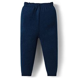 Babyhug Knit Full Sleeves Sweater & Pant Set With Star Design - Navy Blue