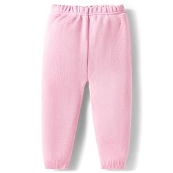 Babyhug Cotton Knit Full Sleeves Front Open Sweater Set - Pink