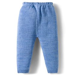 Babyhug Cotton Knit Full Sleeves Front Open Sweater Set - Blue