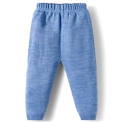Babyhug Cotton Knit Full Sleeves Front Open Sweater Set - Blue
