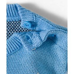 Babyhug Knit Full Sleeves Pullover Sweater Set With Tree Design - Navy Blue