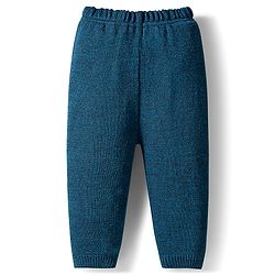 Babyhug Knit Full Sleeves Sweater Set with Floral Design -  Teal Blue