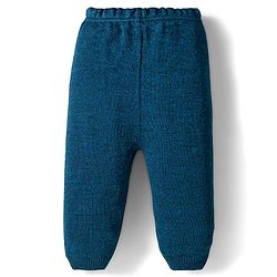 Babyhug Knit Full Sleeves Sweater Set with Floral Design -  Teal Blue
