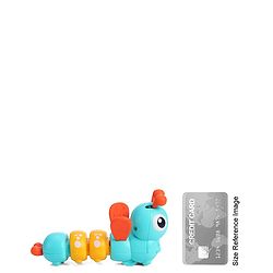 Babyhug Dancing Colorful|Crawling Caterpillar Toy|Wind-Up Mechanism & Gear Movement|Fun Early Learning Activity for Toddlers|BIS|No Batteries Needed|Safe&Engaging|Pack of 2 pcs-(Blue/Green)