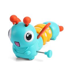 Babyhug Dancing Colorful|Crawling Caterpillar Toy|Wind-Up Mechanism & Gear Movement|Fun Early Learning Activity for Toddlers|BIS|No Batteries Needed|Safe&Engaging|Pack of 2 pcs-(Blue/Green)