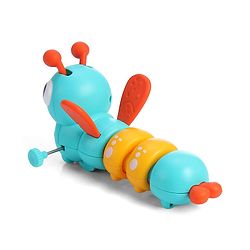 Babyhug Dancing Colorful|Crawling Caterpillar Toy|Wind-Up Mechanism & Gear Movement|Fun Early Learning Activity for Toddlers|BIS|No Batteries Needed|Safe&Engaging|Pack of 2 pcs-(Blue/Green)