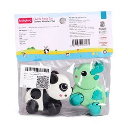 Babyhug Fawn & Panda Zoo Zoomers Adventure Duo Wind-Up Toy - Pack of 2| Fun and Interactive| Encourages Crawling| No Batteries Needed| BIS Certified| Toy for 18+ months| Safe, Durable & Engaging