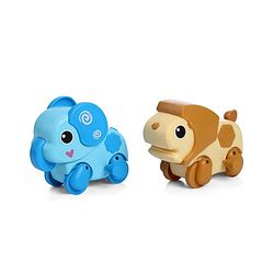 Babyhug Fawn & Panda Zoo Zoomers Adventure Duo Wind-Up Toy - Pack of 2| Fun and Interactive| Encourages Crawling| No Batteries Needed| BIS Certified| Toy for 18+ months| Safe, Durable & Engaging