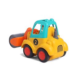 Babyhug Mini Builder Squad|Friction-Powered Construction Vehicles with Moving Parts|Fun & Interactive Engineering Toddler Play|Safe & Engaging |BIS|Pack of 4 (Digger/Bulldozer/Roller/Excavator)|2 yrs+