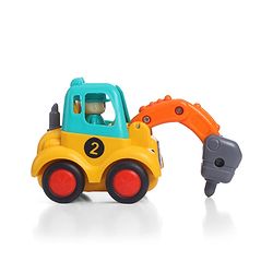 Babyhug Mini Builder Squad|Friction-Powered Construction Vehicles with Moving Parts|Fun & Interactive Engineering Toddler Play|Safe & Engaging |BIS|Pack of 4 (Digger/Bulldozer/Roller/Excavator)|2 yrs+