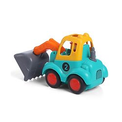 Babyhug Mini Builder Squad|Friction-Powered Construction Vehicles with Moving Parts|Fun & Interactive Engineering Toddler Play|Safe & Engaging |BIS|Pack of 4 (Digger/Bulldozer/Roller/Excavator)|2 yrs+