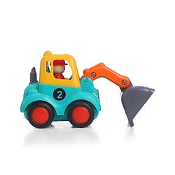 Babyhug Mini Builder Squad|Friction-Powered Construction Vehicles with Moving Parts|Fun & Interactive Engineering Toddler Play|Safe & Engaging |BIS|Pack of 4 (Digger/Bulldozer/Roller/Excavator)|2 yrs+
