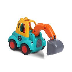 Babyhug Mini Builder Squad|Friction-Powered Construction Vehicles with Moving Parts|Fun & Interactive Engineering Toddler Play|Safe & Engaging |BIS|Pack of 4 (Digger/Bulldozer/Roller/Excavator)|2 yrs+