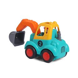 Babyhug Mini Builder Squad|Friction-Powered Construction Vehicles with Moving Parts|Fun & Interactive Engineering Toddler Play|Safe & Engaging |BIS|Pack of 4 (Digger/Bulldozer/Roller/Excavator)|2 yrs+
