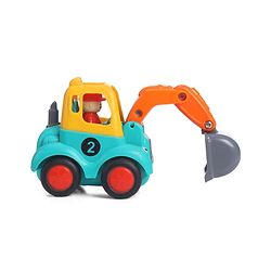 Babyhug Mini Builder Squad|Friction-Powered Construction Vehicles with Moving Parts|Fun & Interactive Engineering Toddler Play|Safe & Engaging |BIS|Pack of 4 (Digger/Bulldozer/Roller/Excavator)|2 yrs+