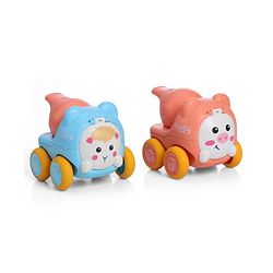 Babyhug Mini Builder Squad|Friction-Powered Construction Vehicles with Moving Parts|Fun & Interactive Engineering Toddler Play|Safe & Engaging |BIS|Pack of 4 (Digger/Bulldozer/Roller/Excavator)|2 yrs+