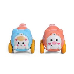 Babyhug Mini Builder Squad|Friction-Powered Construction Vehicles with Moving Parts|Fun & Interactive Engineering Toddler Play|Safe & Engaging |BIS|Pack of 4 (Digger/Bulldozer/Roller/Excavator)|2 yrs+