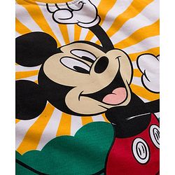 Babyhug Disney Terry Knit Full Sleeves Sweatshirt and Track Pant with Mickey Mouse Graphic - Yellow