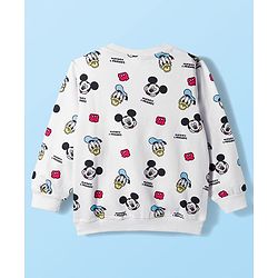 Babyhug Disney Terry Knit Full Sleeves Sweatshirt and Track Pant Set with Mickey Mouse Graphic - White & Red