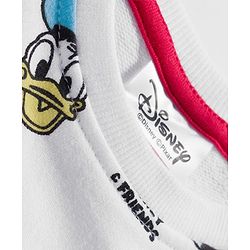 Babyhug Disney Terry Knit Full Sleeves Sweatshirt and Track Pant Set with Mickey Mouse Graphic - White & Red