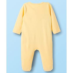 Babyhug Disney Interlock Knit Full Sleeves Footed Sleepsuit With Mickey & Friends Graphics Pack Of 2 - Yellow & White