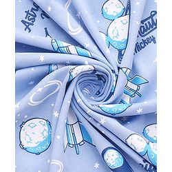 Babyhug Disney Interlock Knit Hooded Towel with Mickey & Friends Print L 76 x B 76 cm Pack Of 2 - White & Lavender