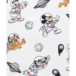 Babyhug Disney Interlock Knit Hooded Towel with Mickey & Friends Print L 76 x B 76 cm Pack Of 2 - White & Lavender