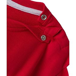 Babyhug Disney Terry Knit Drop Shoulder Full Sleeves Oversized Dress With Minnie Mouse Graphics - Maroon