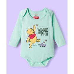 Babyhug Disney Interlock Knit Full Sleeves Onesie with Leggeing Set & Winnie the Pooh Graphic - Sea Green & White