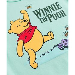 Babyhug Disney Interlock Knit Full Sleeves Onesie with Leggeing Set & Winnie the Pooh Graphic - Sea Green & White