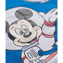 Babyhug Disney Terry Knit  Full Sleeves Sweatshirt and Track Pant with Mickey Mouse Graphic - Blue