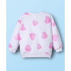 Babyhug Disney Terry Knit Drop Shoulder Full Sleeves Sweatshirt & Lounge Pant Set with Minnie Mouse Graphic - Pink