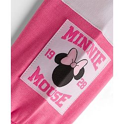 Babyhug Disney Terry Knit Full Sleeves Cut & Sew Sweatshirt & Lounge Pant Set with Minnie Mouse Graphic & Kangaroo Pocket - Pink